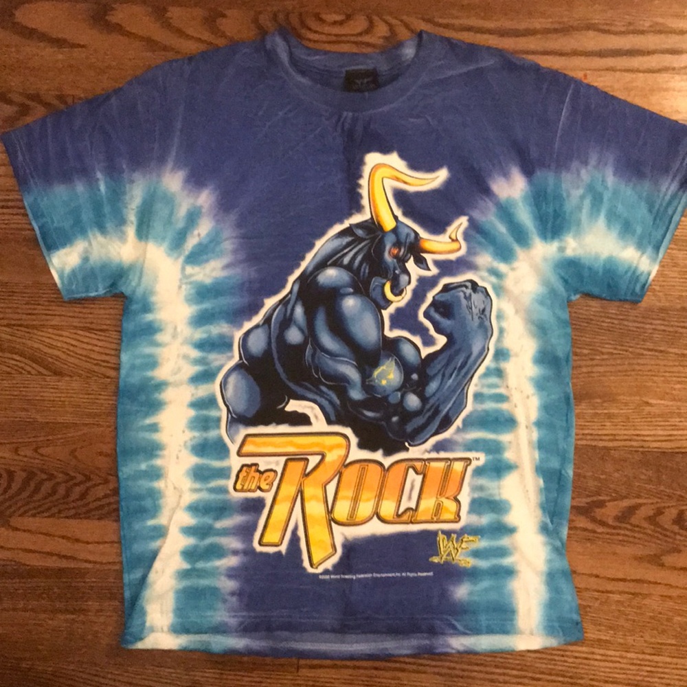 Rare vintage WWF the Rock tie dye T-shirt